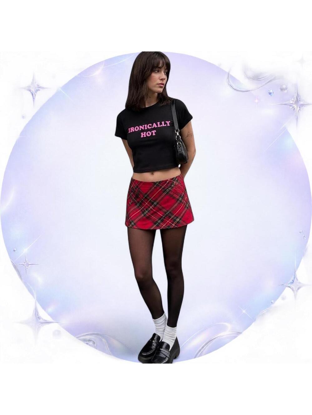 Garage “Ironically Hot” Black Baby Tee 🖤💗